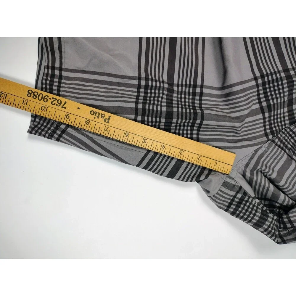 Dahui Da Hui Hybrid Collection Shorts Brown Check 37x10 Mens Beach Surf Pockets